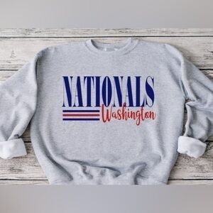 Nationals Striped Crewneck